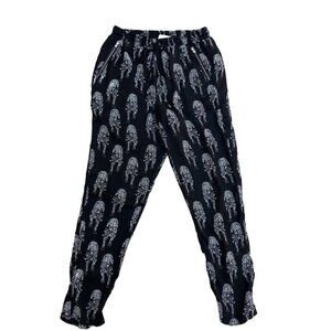 BP Collection Jaguar Cat Elastic Waist Joggers Pants Women's SMALL Black Summer 